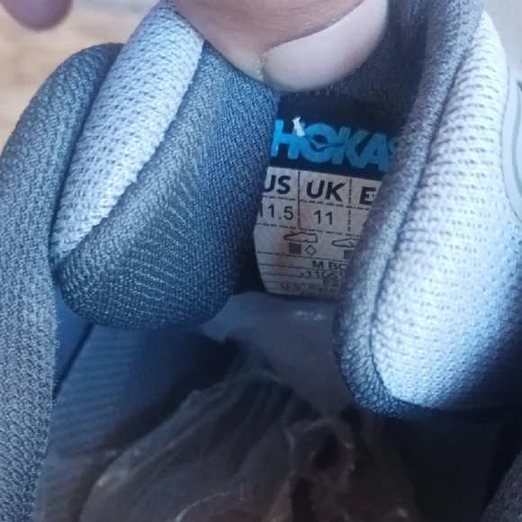 Hoka Bondi 7 Gray and White Athletic Shoes with Maximalist Cushioning - Picture 13 of 14